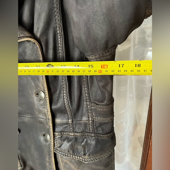True Religion Soft Genuine Leather Distressed Aged Look Moto Coat Jacket - Picture 15 of 16
